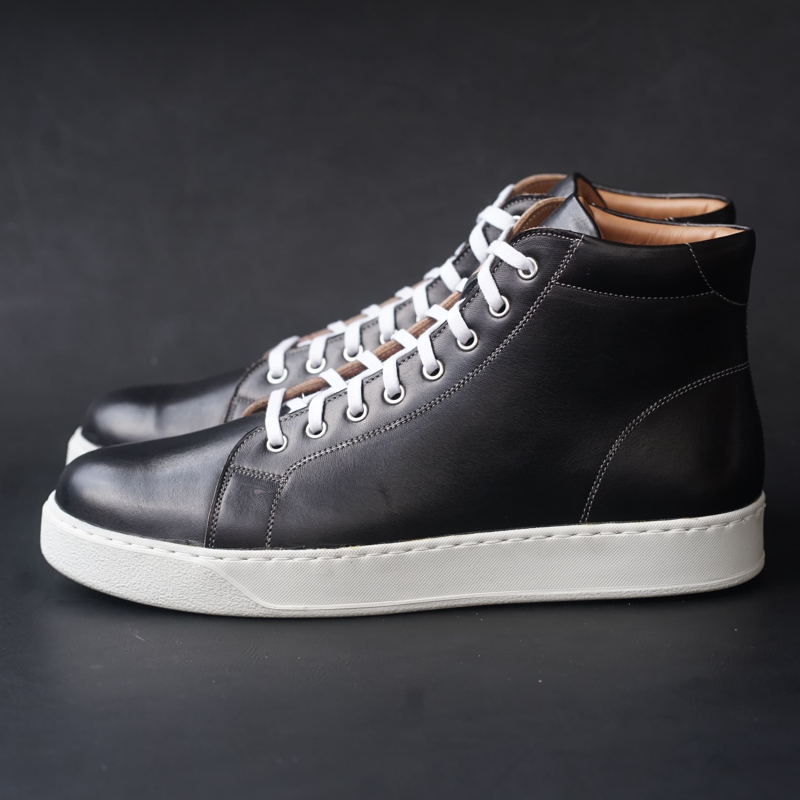 Songo High Top Rubber Sole Sneakers with Veg Tan Leather